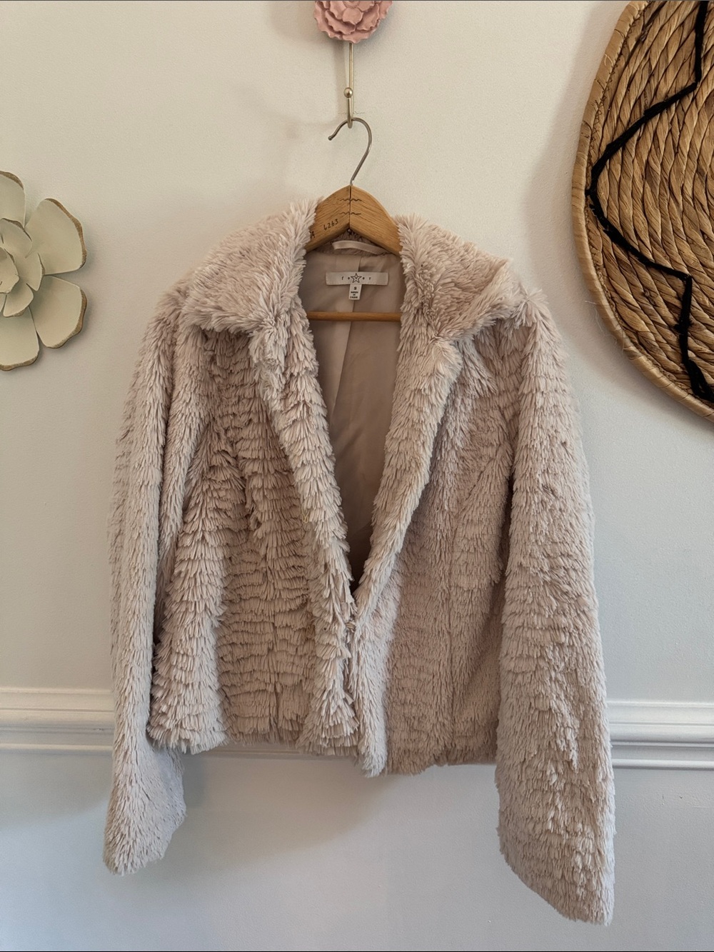 Fever Plush Teddy Jacket in Soft Beige